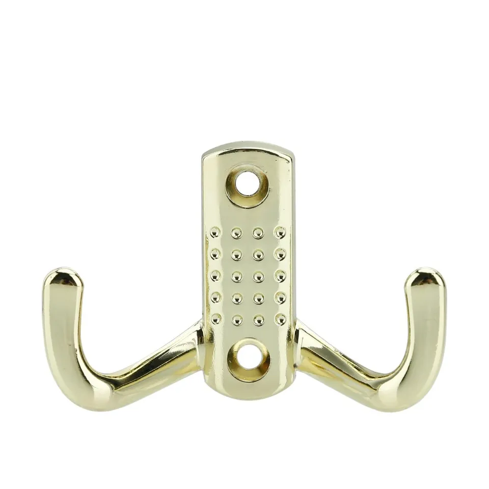 Intirilife Doppel Garderobenhaken Gold Metall 5,5x7,5 cm