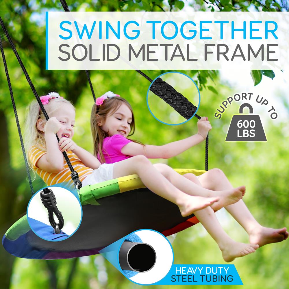 Serenelife Outdoor Swing Tellerschaukel 40" Regenbogen wasserdicht