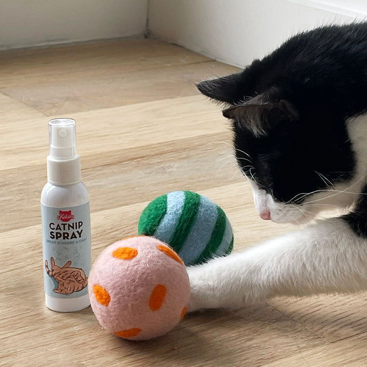 Kikkerland Home Kiko Katzenspielzeug Wollbälle Katzenminze