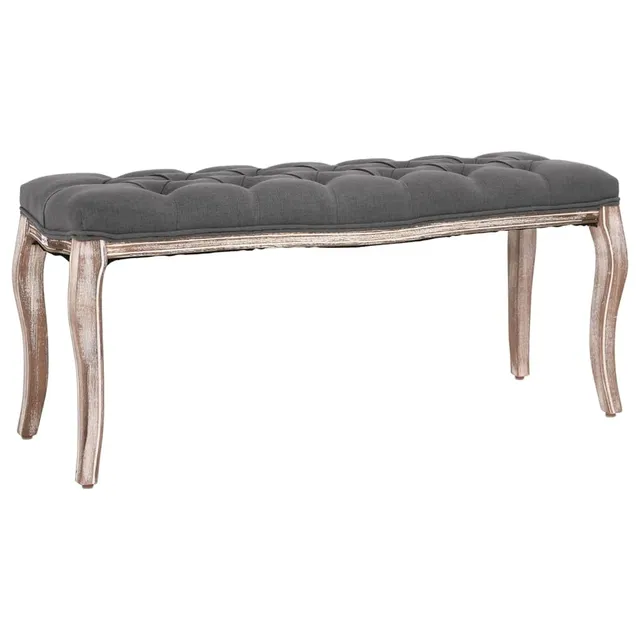 vidaXL Heim & Garten Bank Leinen 110x38x48 cm Dunkelgrau