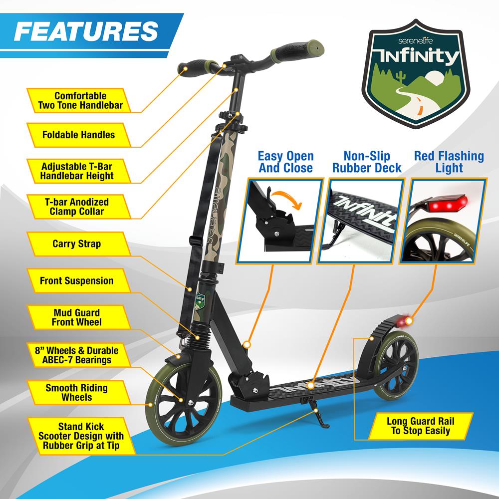 Serenelife Scooters Kick-Scooter Camouflage Roller Erwachsene