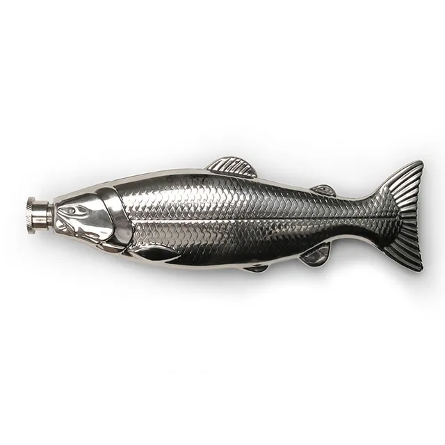 Kikkerland Kitchen Fish Flask Flachmann Edelstahl Fisch
