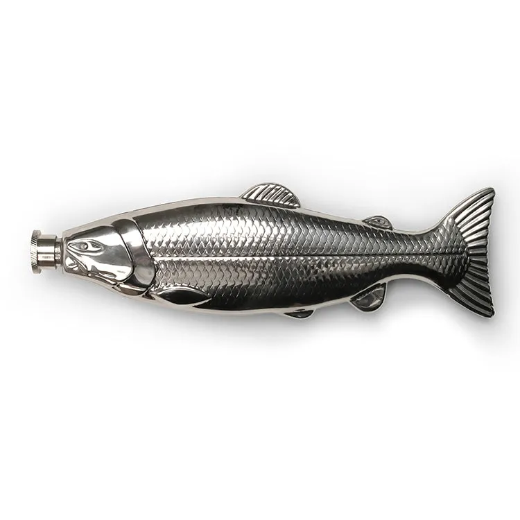 Kikkerland Kitchen Fish Flask Flachmann Edelstahl Fisch