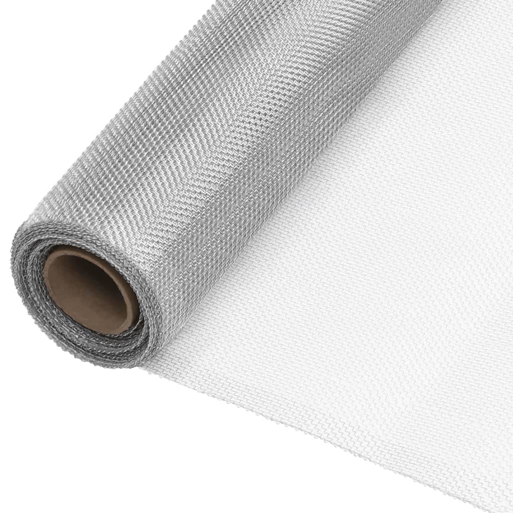 vidaXL Fliegengitter 100x500 cm Aluminium Silber