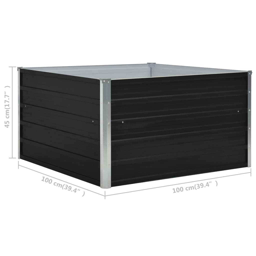 vidaXL Heim & Garten Hochbeet 100x100x45 cm Stahl Anthrazit