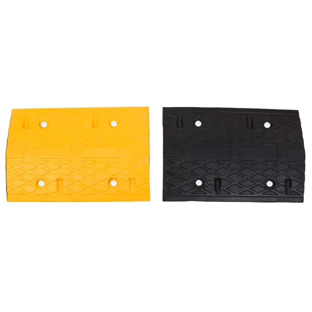 vidaXL Bodenschwelle 2 Stk. 97x32,5x4 cm Gummi Gelb-Schwarz