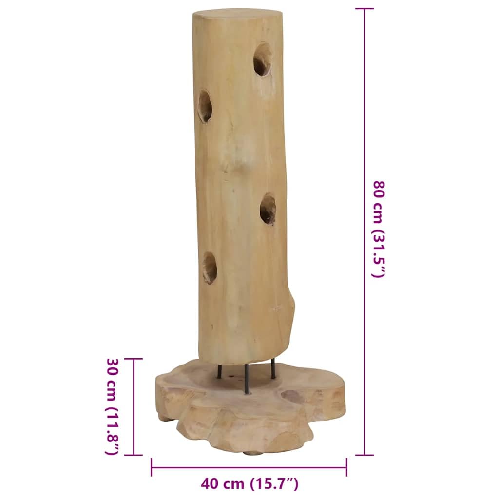 vidaXL Weinständer 8 Flaschen 40x30x80cm Teak Holz Eisen
