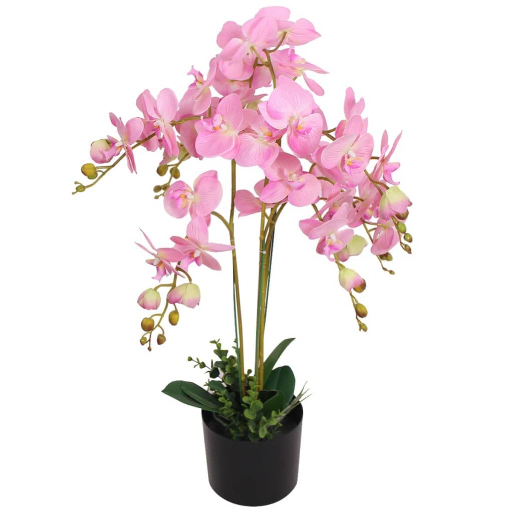 vidaXL Künstliche Orchidee weiß mit Topf 30 cm 9 Blüten