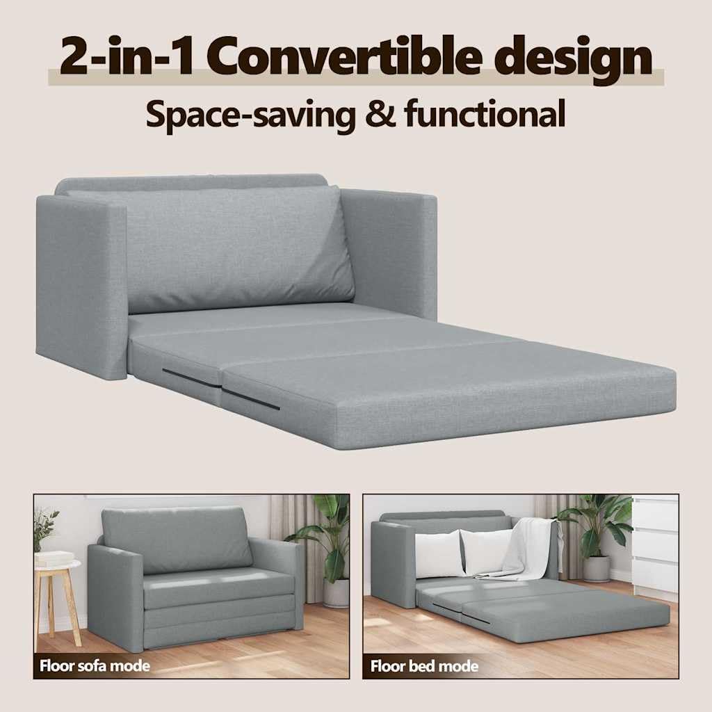 vidaXL Schlafsofa 124x71x78 cm Hellgrau Stoff Gästebett