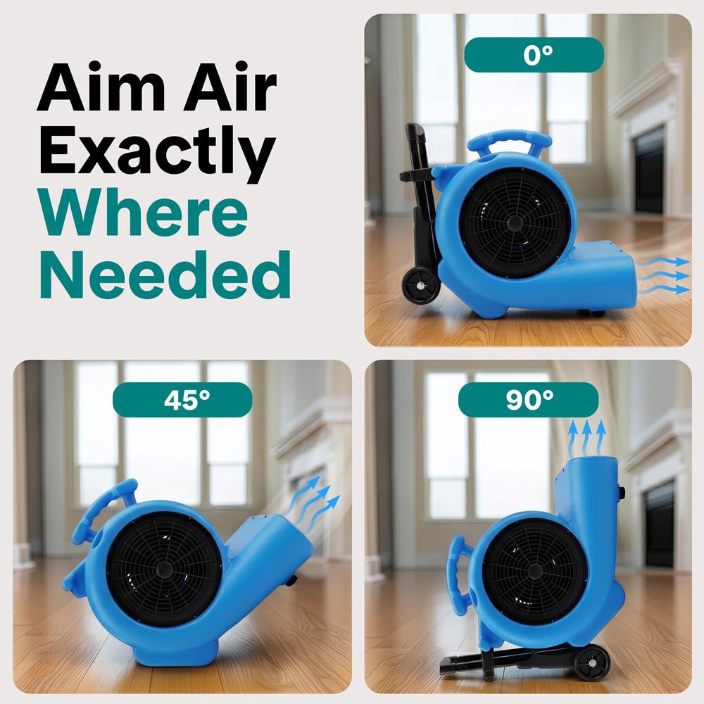 Serenelife Portable AC Air Mover Gebläse Schwarz 4000 CFM