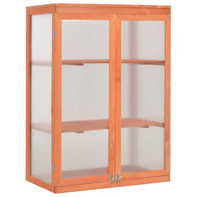 vidaXL Gewächshaus-Schrank Holz 75x47x109 cm 2 Böden