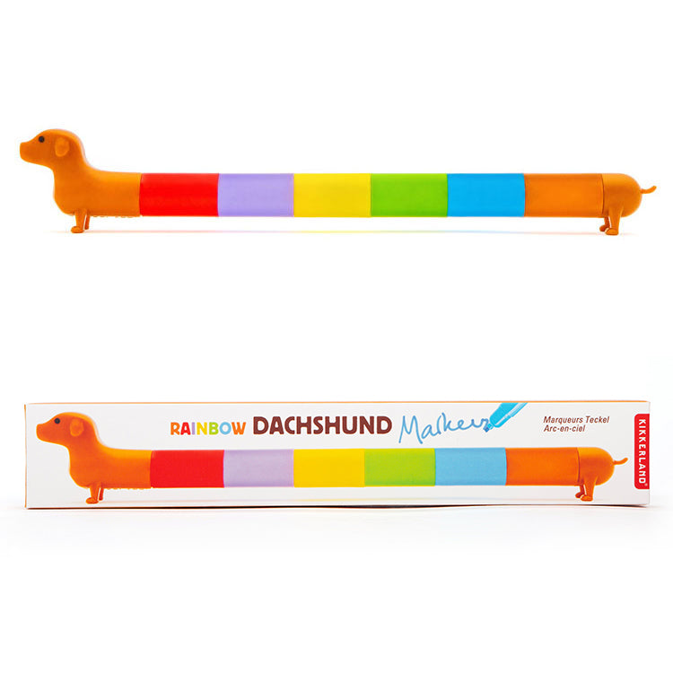 Kikkerland Home Rainbow Dachshund Marker 6er Set Dackel