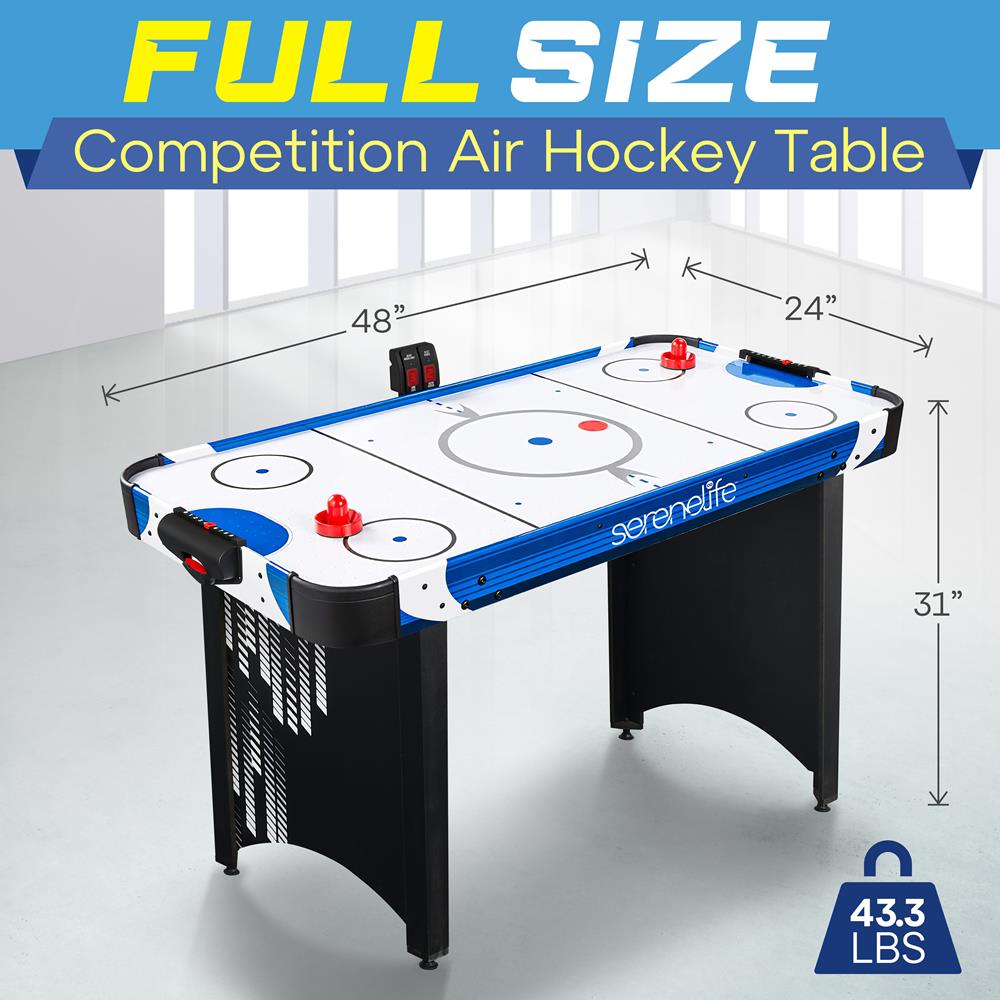 Serenelife Game Tables Airhockeytisch 48 Zoll Weiß LED