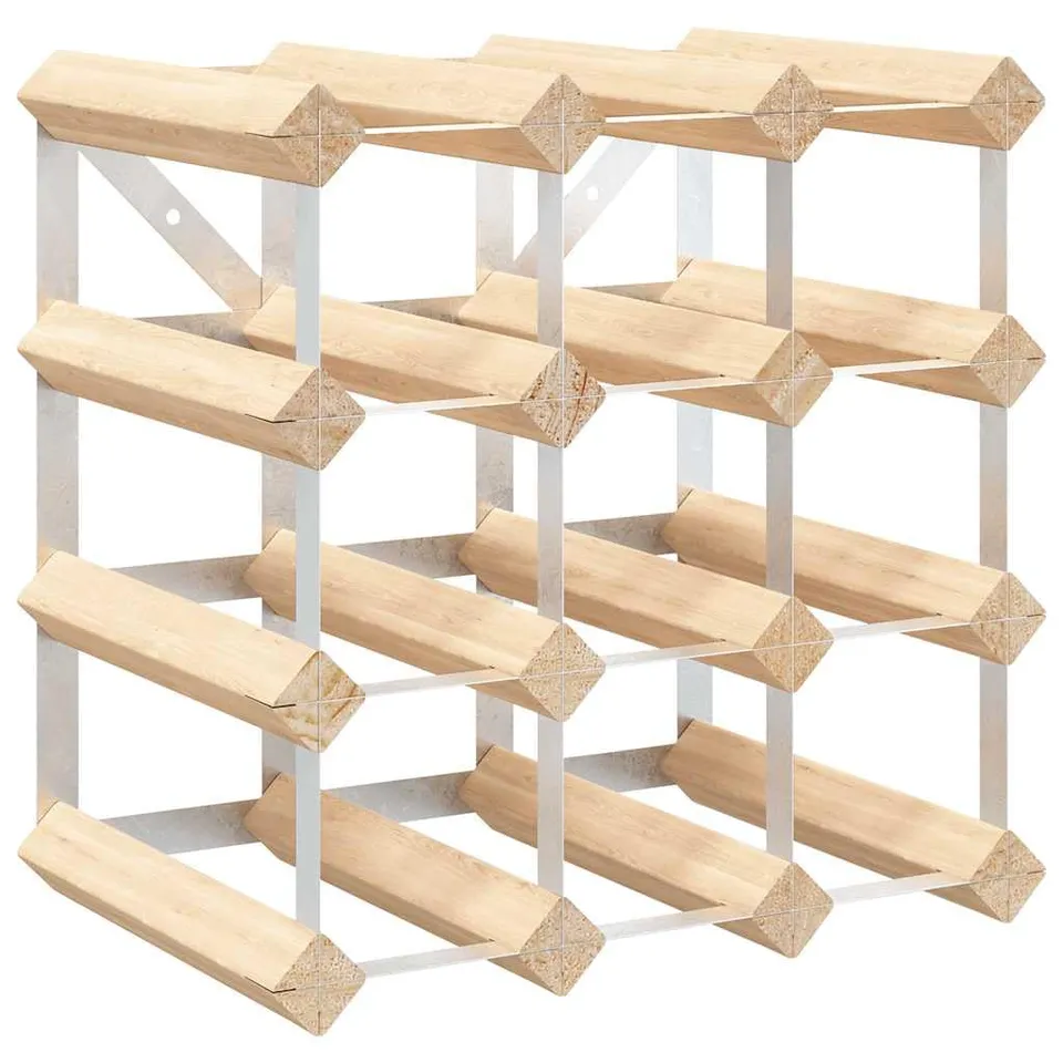 vidaXL Weinregal 12 Flaschen Massivholz Kiefer Regal