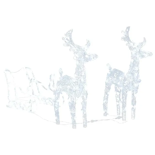 vidaXL Rentiere Schlitten Weihnachtsbeleuchtung Kaltweiß 160 LEDs