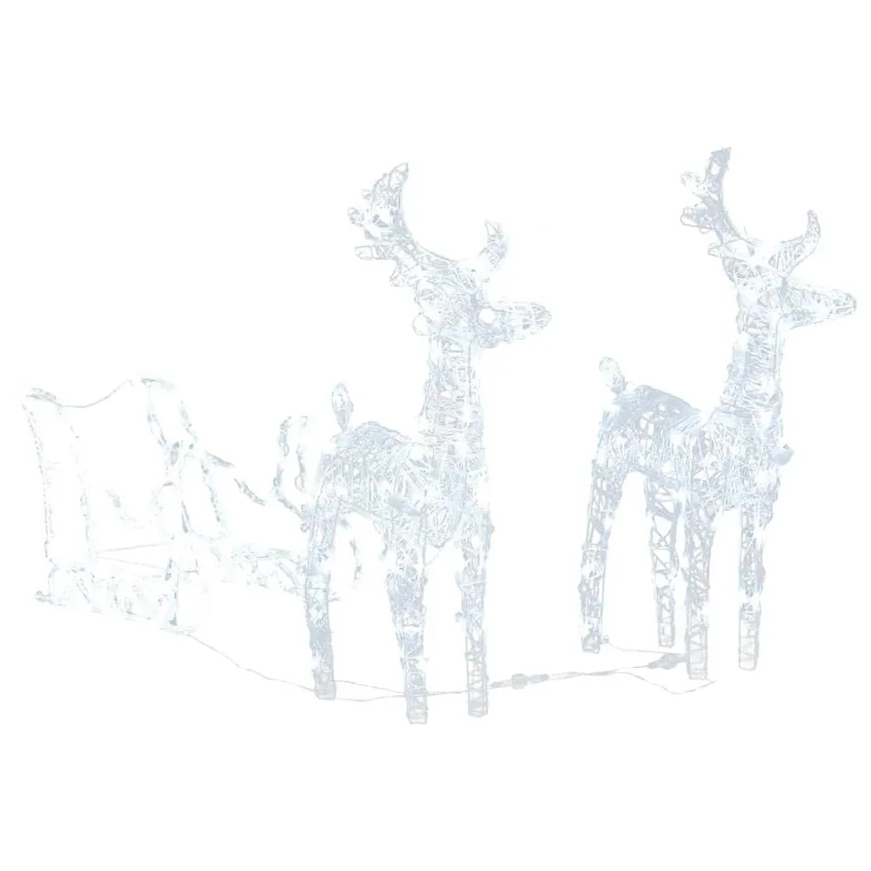 vidaXL Rentiere Schlitten Weihnachtsbeleuchtung Kaltweiß 160 LEDs