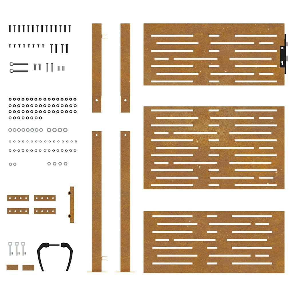 vidaXL Heim & Garten Gartentor 100x125 cm Cortenstahl Rost
