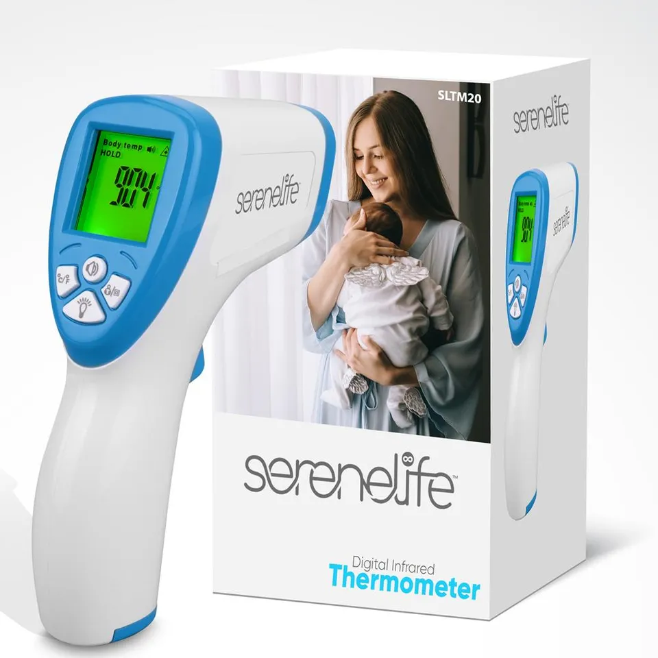 SereneLife Fieberthermometer kontaktlos Infrarot LCD Alarm