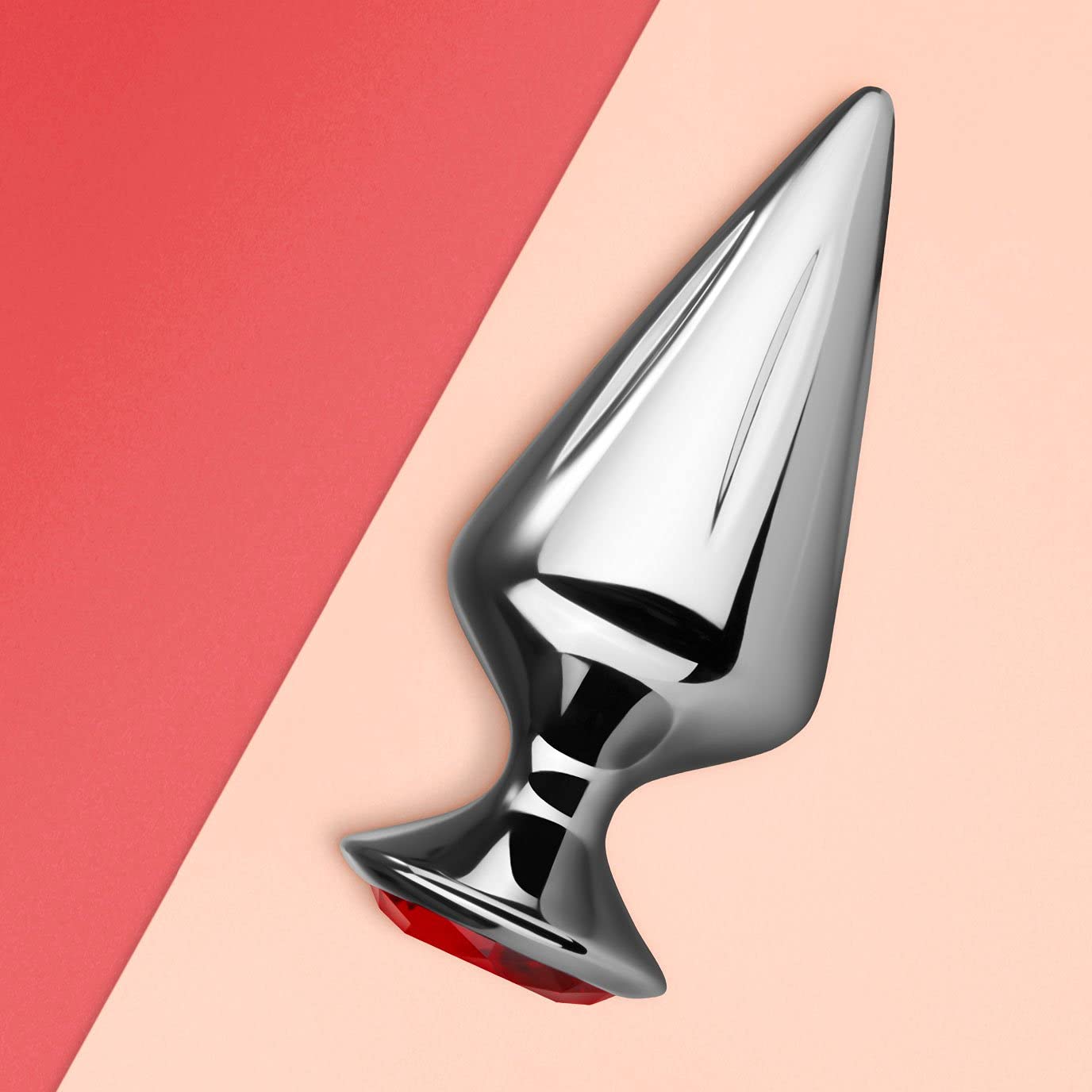 EIS Anal-Plug Riffel Metall Silber mit Kristall Butt Plug