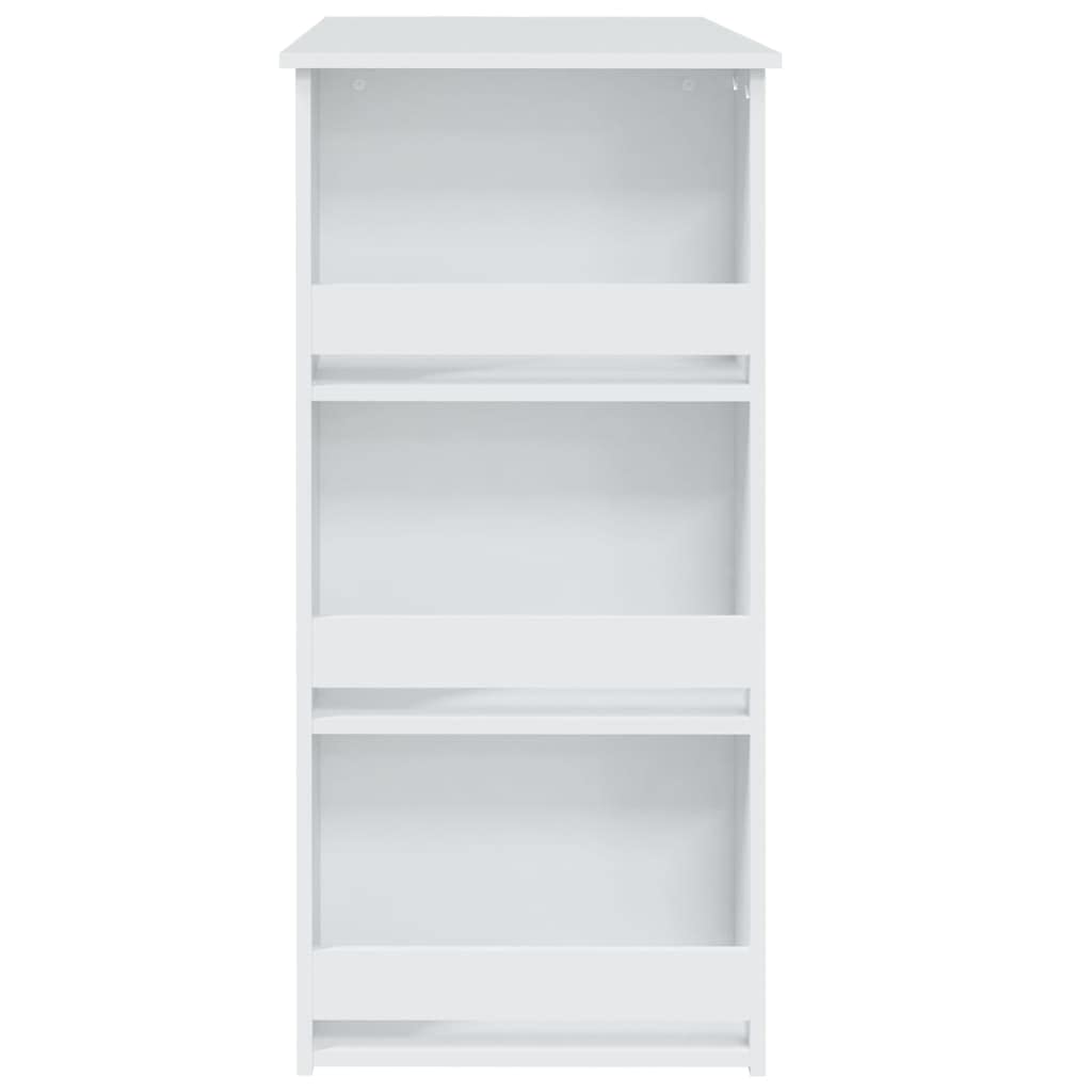 vidaXL Bartisch Weiß 102x50x103,5cm Stehtisch mit Regal