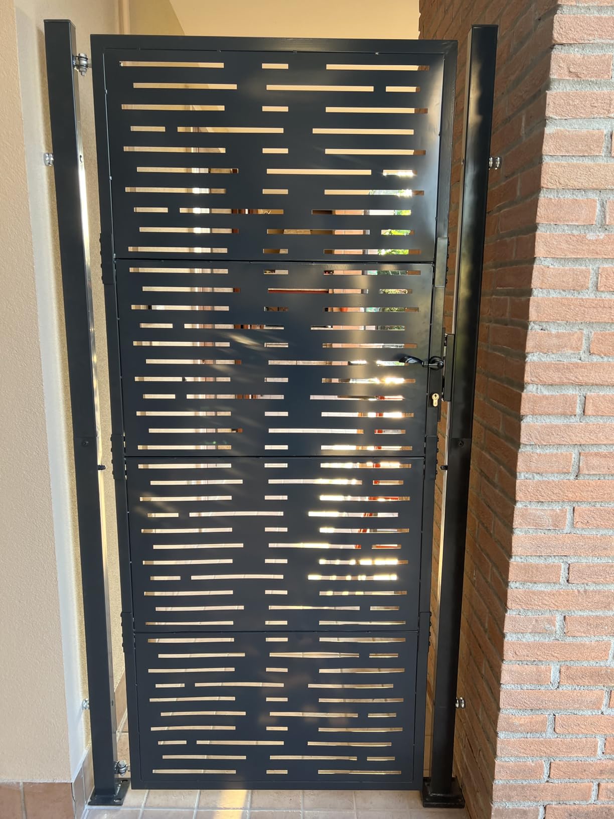 vidaXL Gartentor 100x75 cm Anthrazit Stahl Quadrat-Design