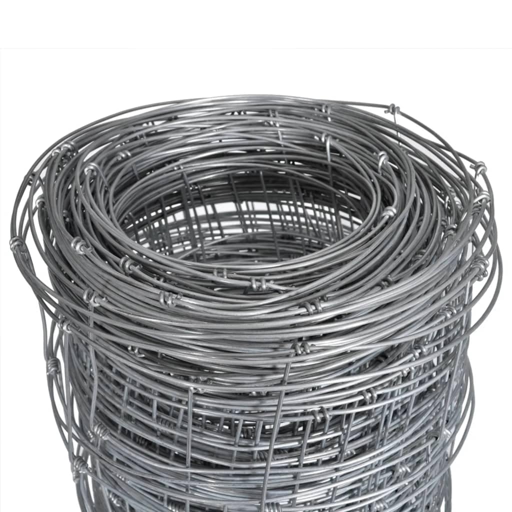 vidaXL Heim & Garten Gartenzaun 50x1,25m silbern Stahl
