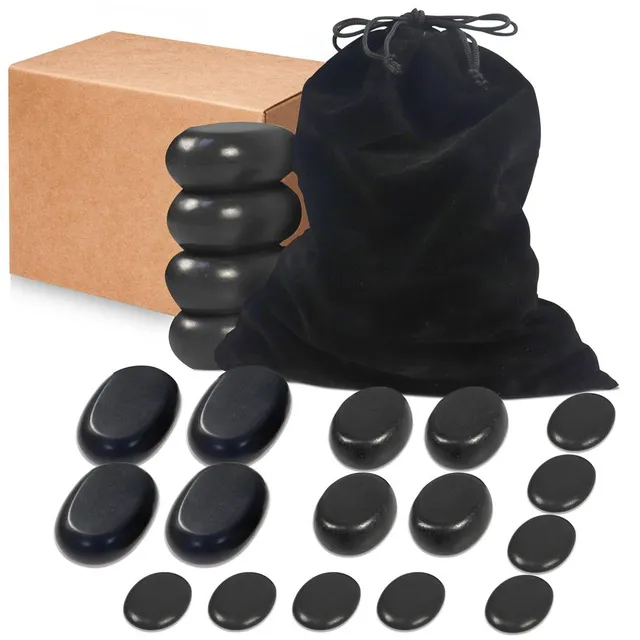 Serenelife Massage Spa Sauna PSLMSTN33 Hot Stones 20-tlg Basalt