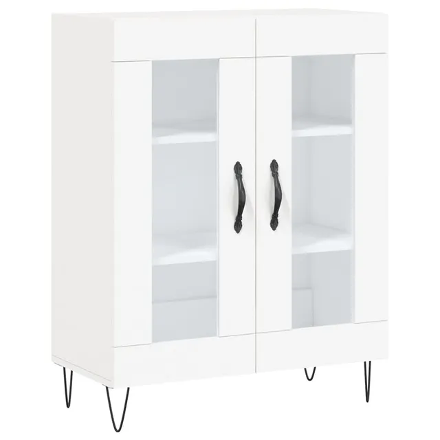 vidaXL Sideboard Weiß Holzwerkstoff 69,5x34x90 cm Glastüren