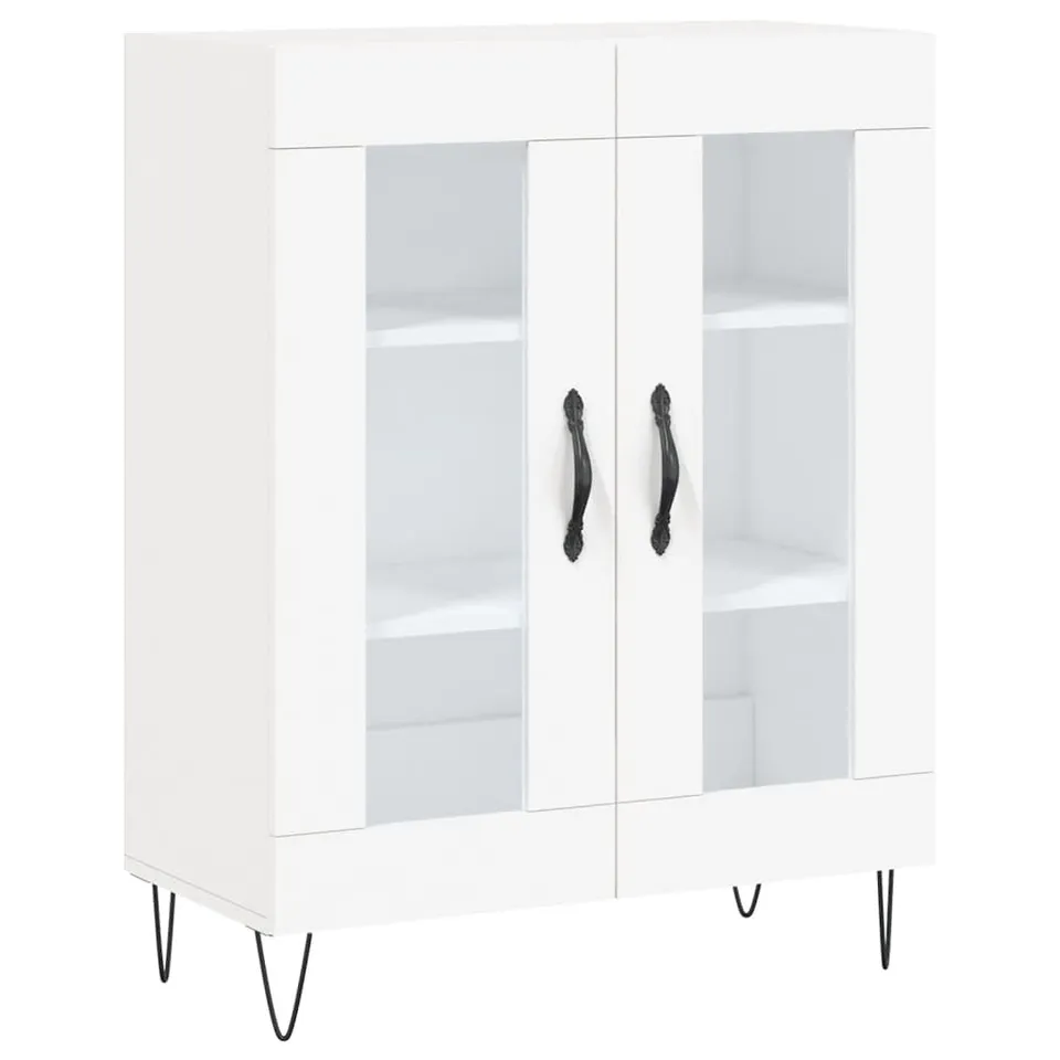 vidaXL Sideboard Weiß Holzwerkstoff 69,5x34x90 cm Glastüren