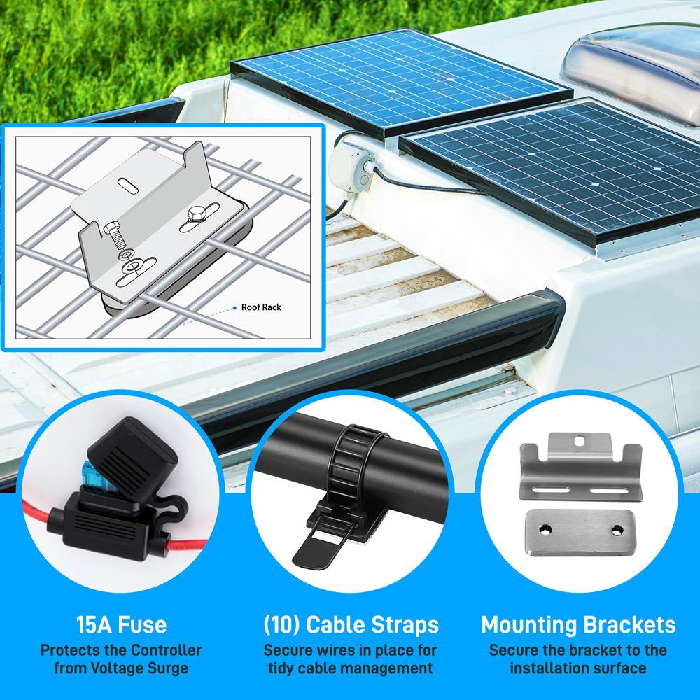 Serenelife Camping 2x100W Solarpanel Set 12V mit 30A Regler