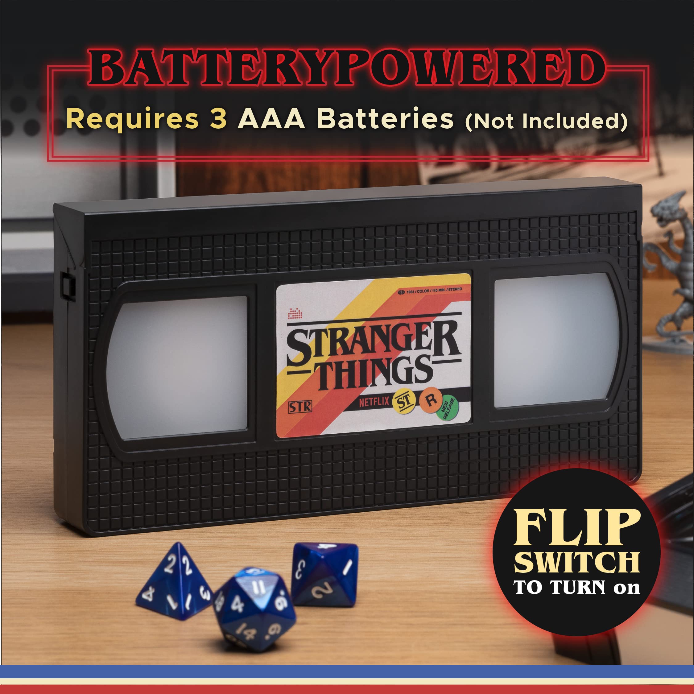 Paladone Stranger Things VHS Logo Light Lampe rot