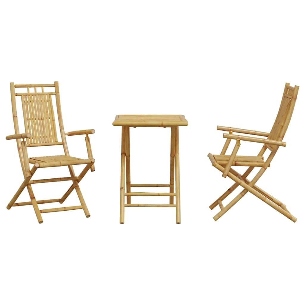 vidaXL Bistro-Set Bambus 3-tlg. klappbar 3278525 natur