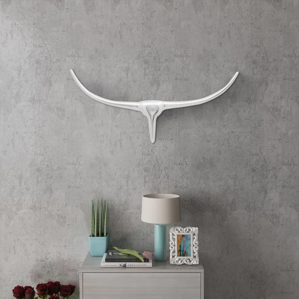 vidaXL Stierkopf Dekofigur Aluminium Silber 72 cm