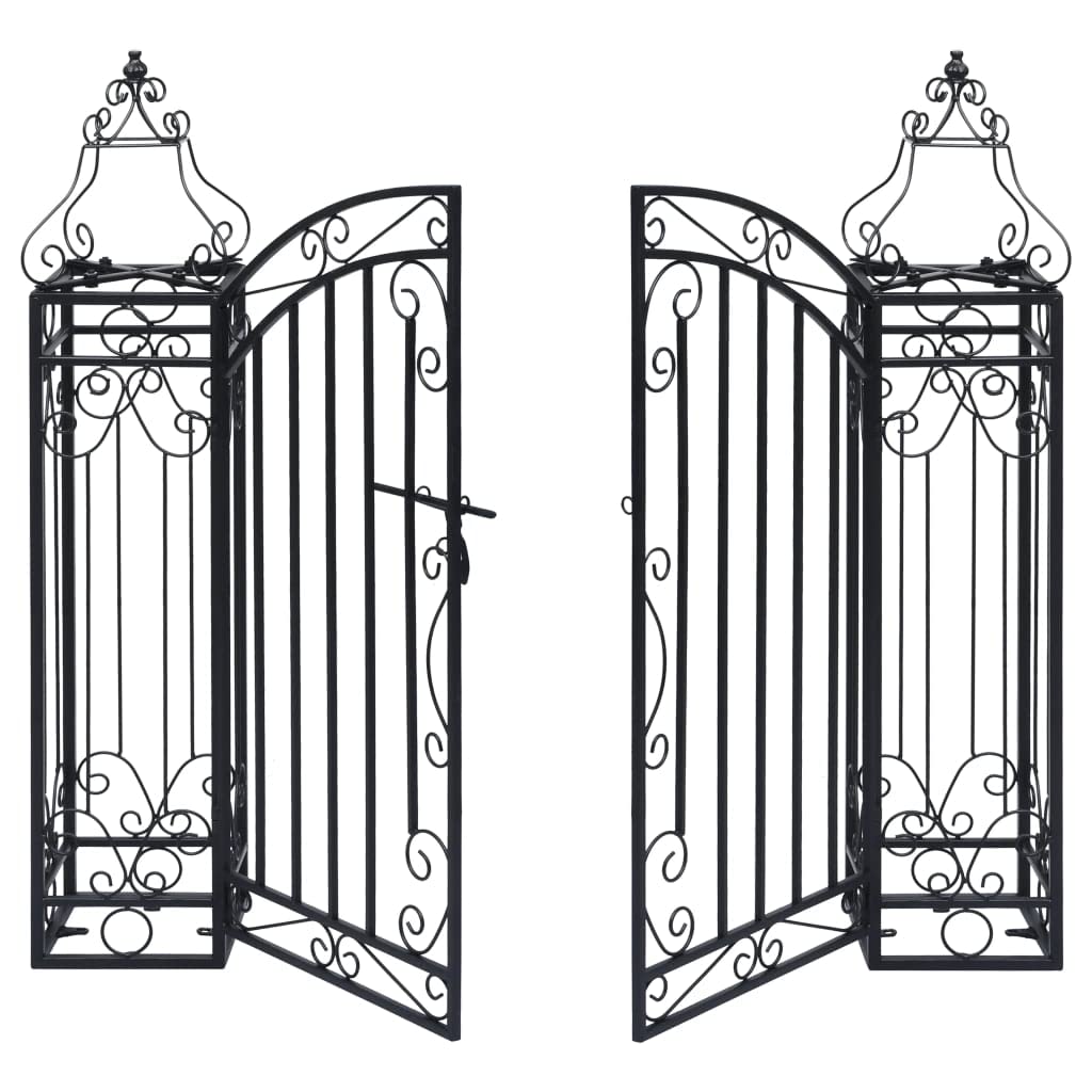 vidaXL Heim & Garten Doppelflügeltor Gartentor Schmiedeeisen 122cm