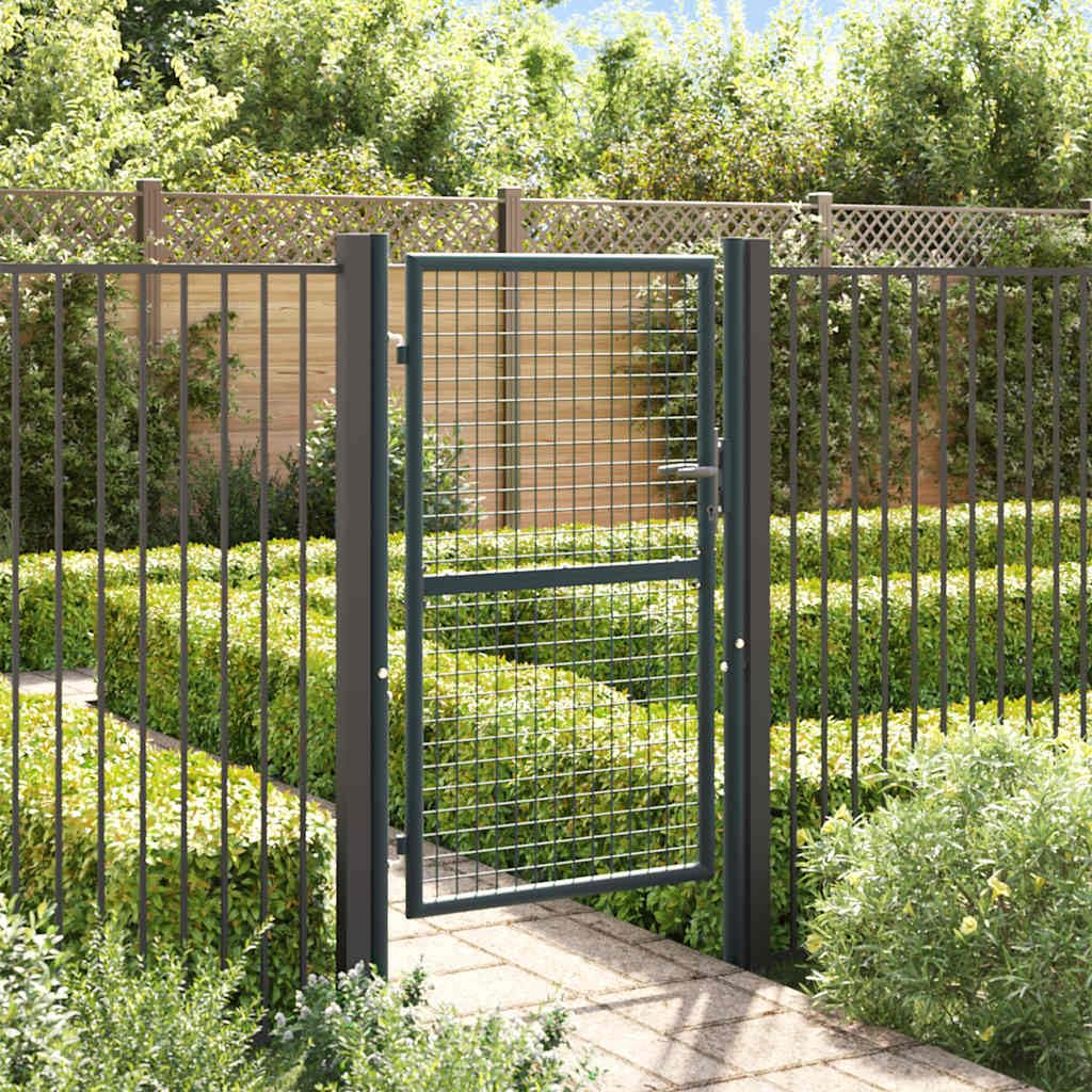 vidaXL Heim & Garten Gartentor 100x150 cm Grau Stahl