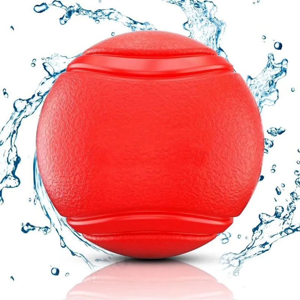 Intirilife Hunde Gummiball Knall Rot 7 cm bissfest