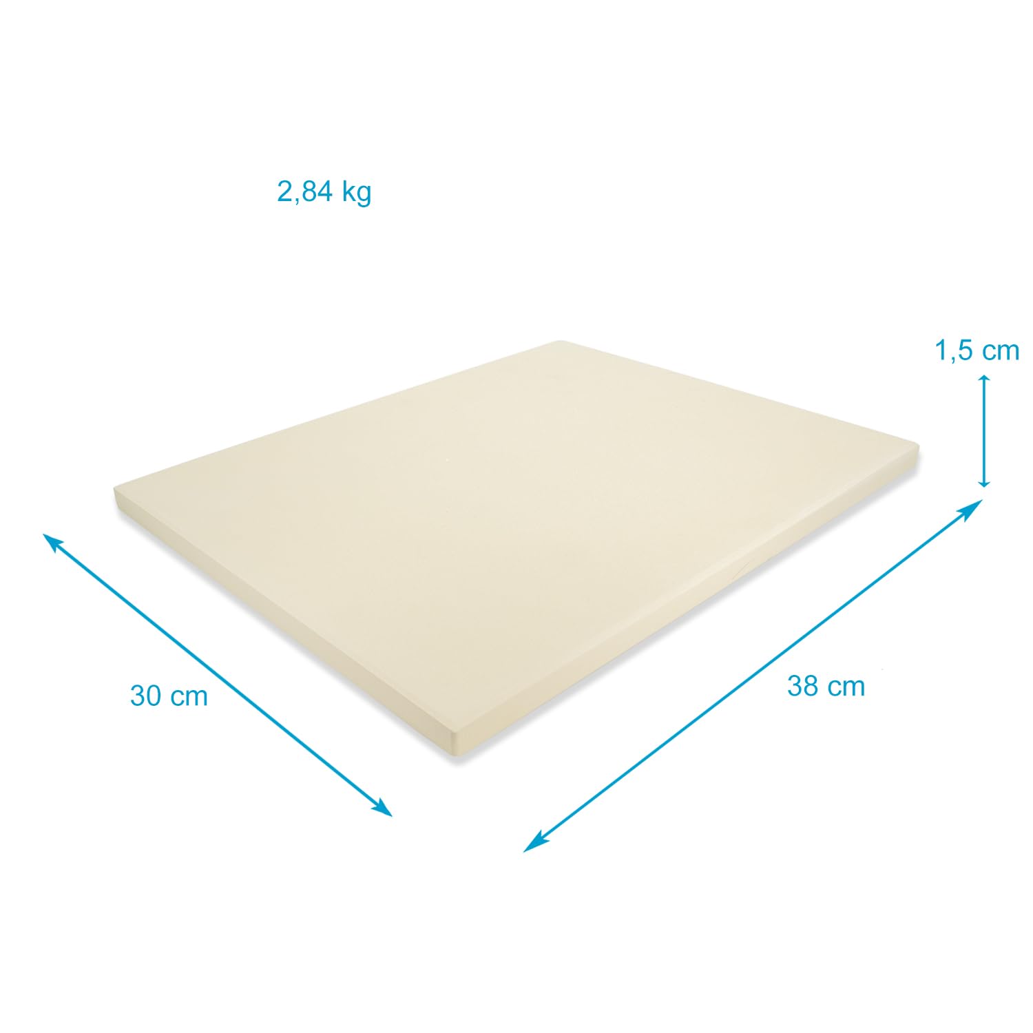 Intirilife Pizzastein Backstein Beige 38x30 cm Ofen Grill