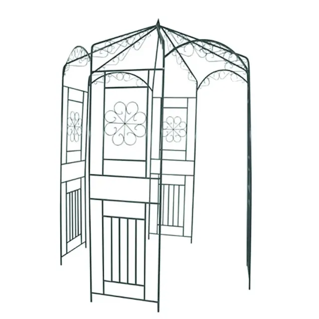 vidaXL Rosenpavillon 250 cm Schmiedeeisen dunkelgrün Rankhilfe