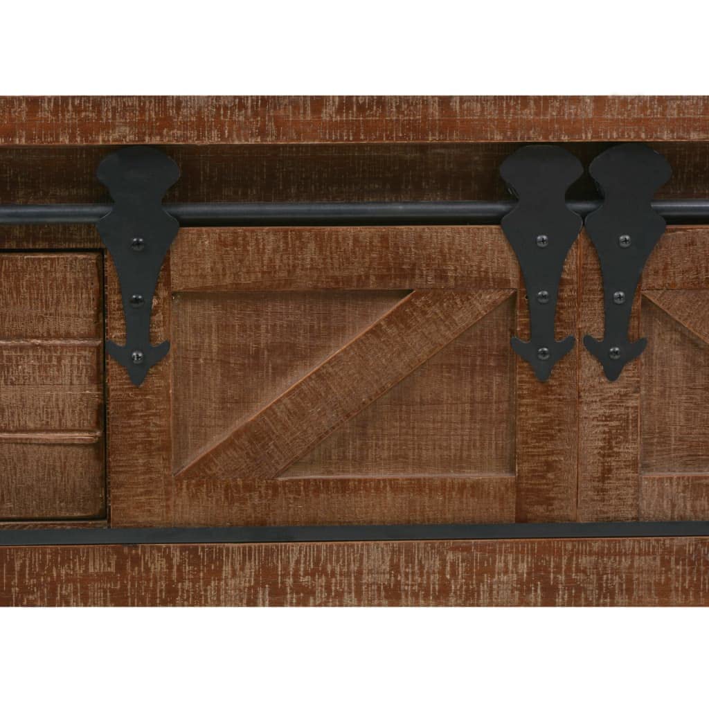 vidaXL Möbel Konsolentisch Tannenholz Massiv 131 cm Braun