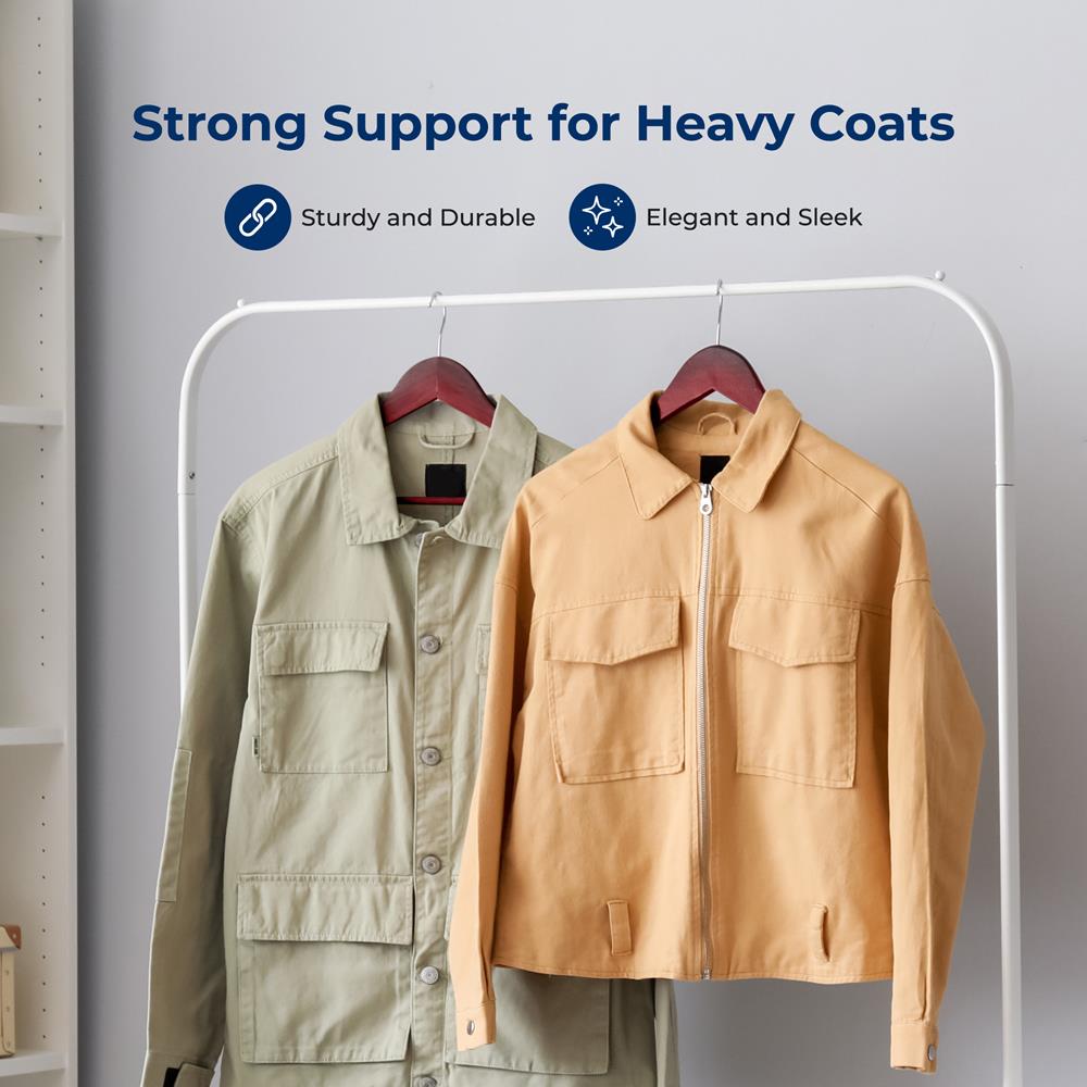 Serenelife Storage Kleiderbügel Holz 30er-Pack drehbar Natur