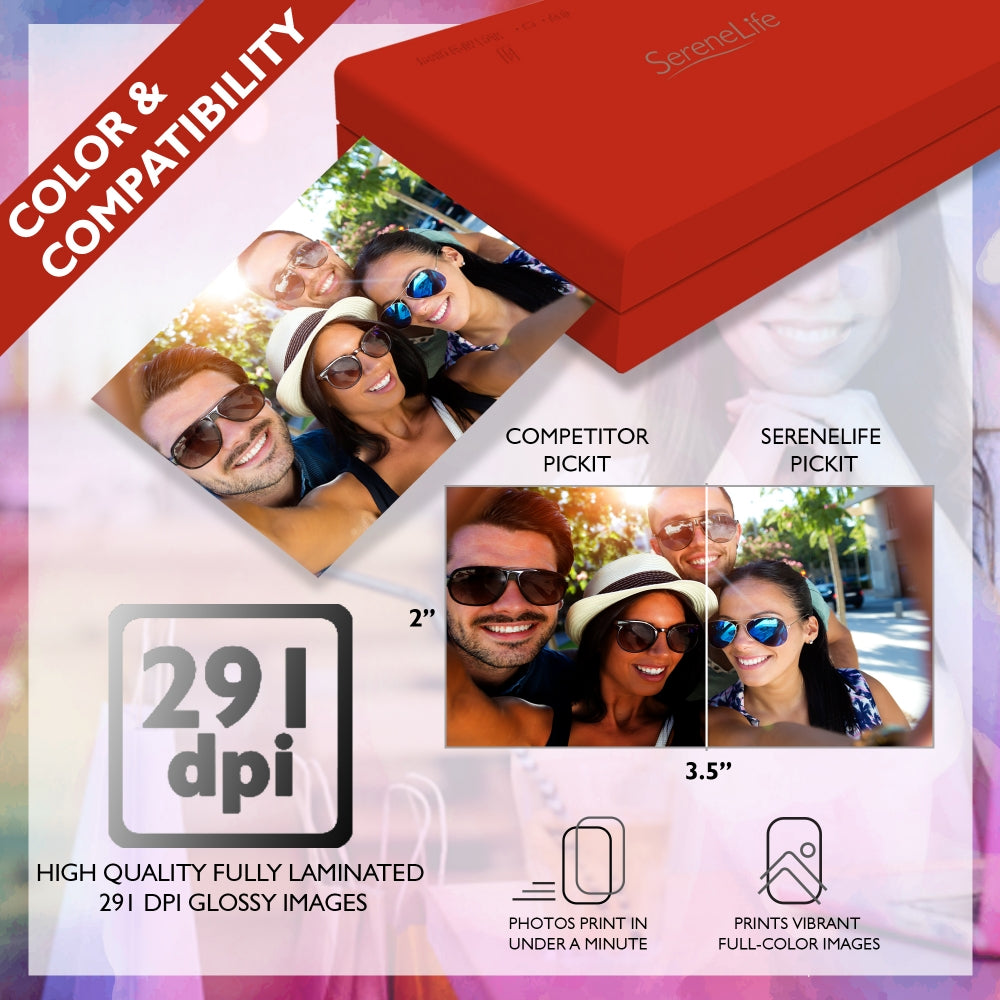 Serenelife Fotodrucker mobiler Handydrucker Bluetooth