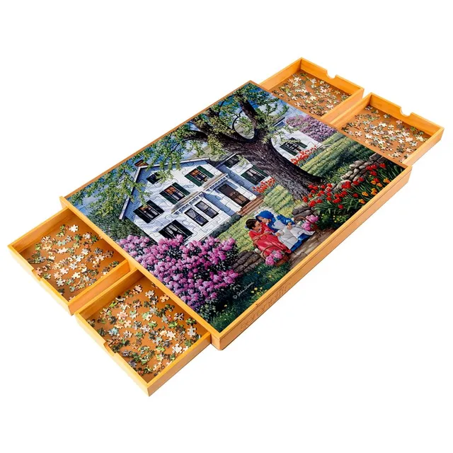Serenelife Game Tables Puzzletisch Holz mit Schubladen