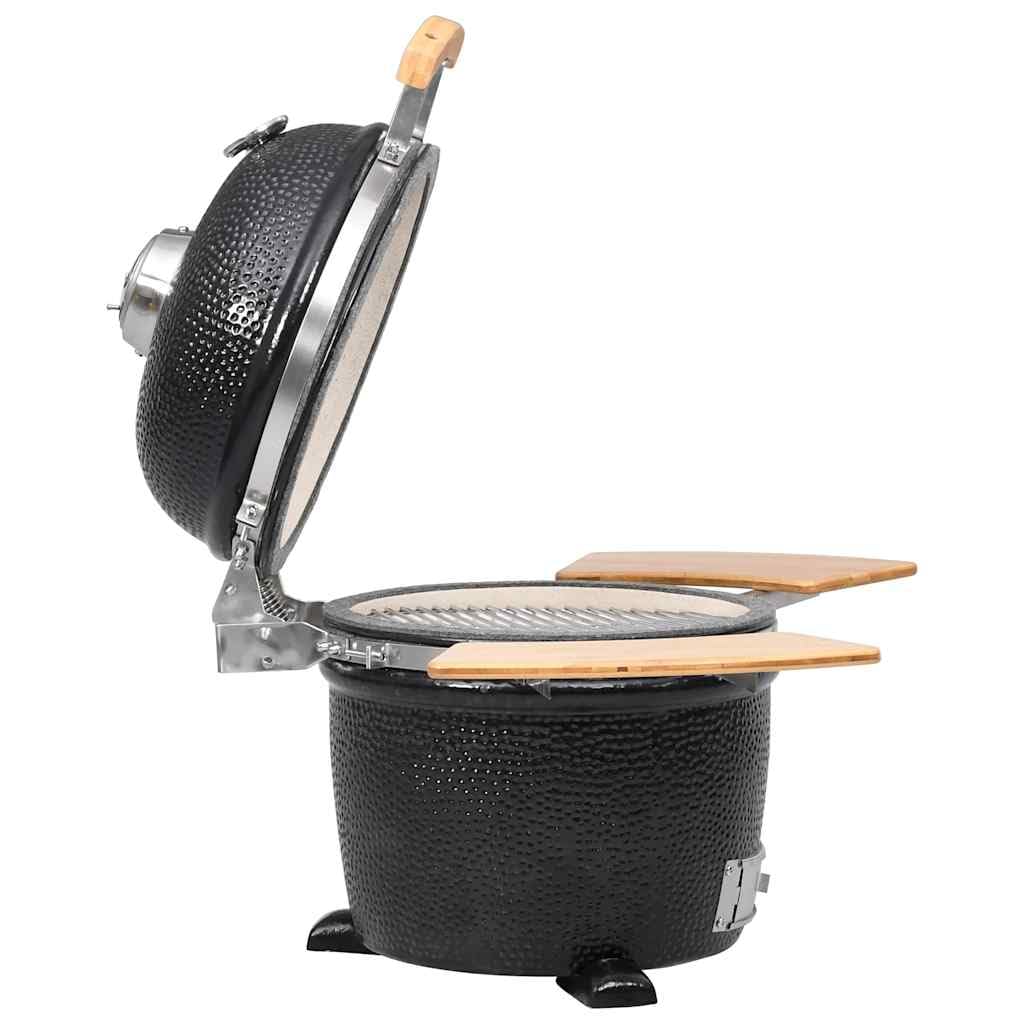 vidaXL Kamado Grill Keramik 44 cm Holzkohle Schwarz
