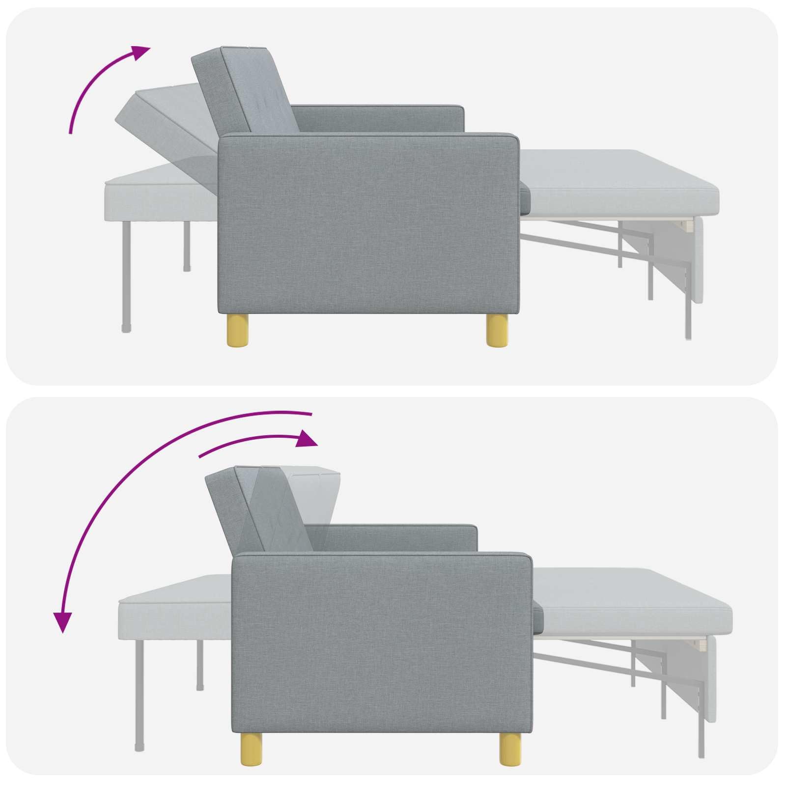 vidaXL Möbel Schlafsofa Ausziehbar Hellgrün Stoff 154 cm