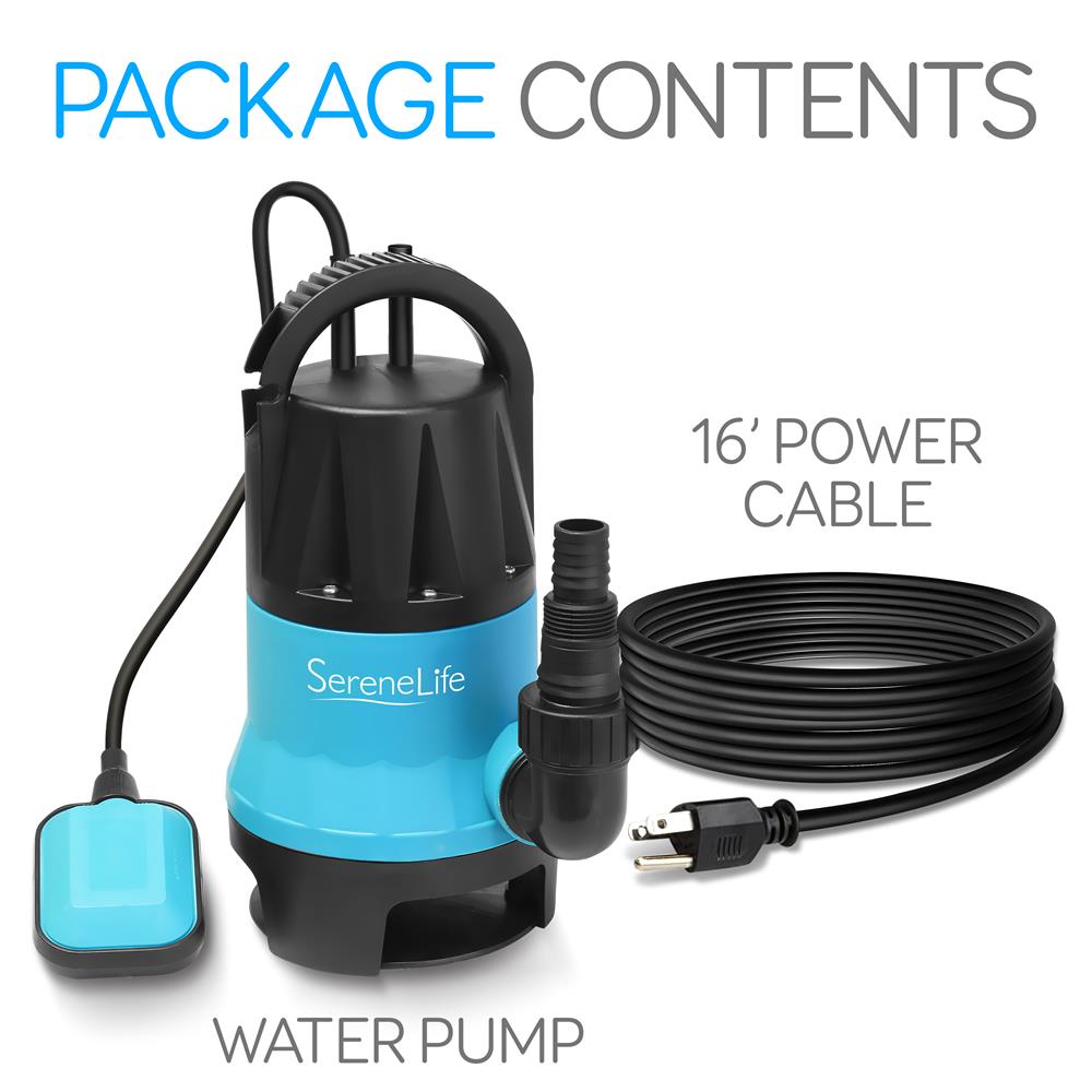 Serenelife Outdoor Tools Tauchpumpe 400W 7500L/h Blau