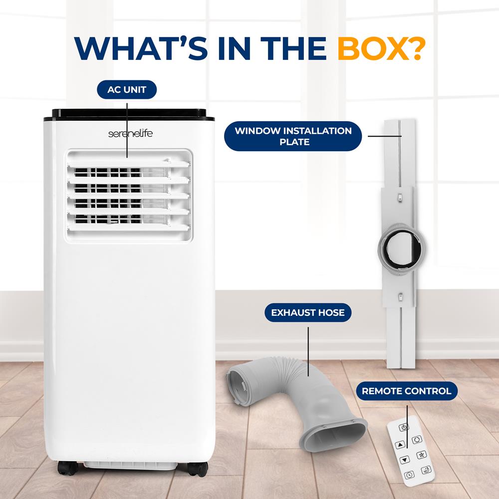 Serenelife Portable AC mobiles Klimagerät 8000 BTU Weiß Heizen