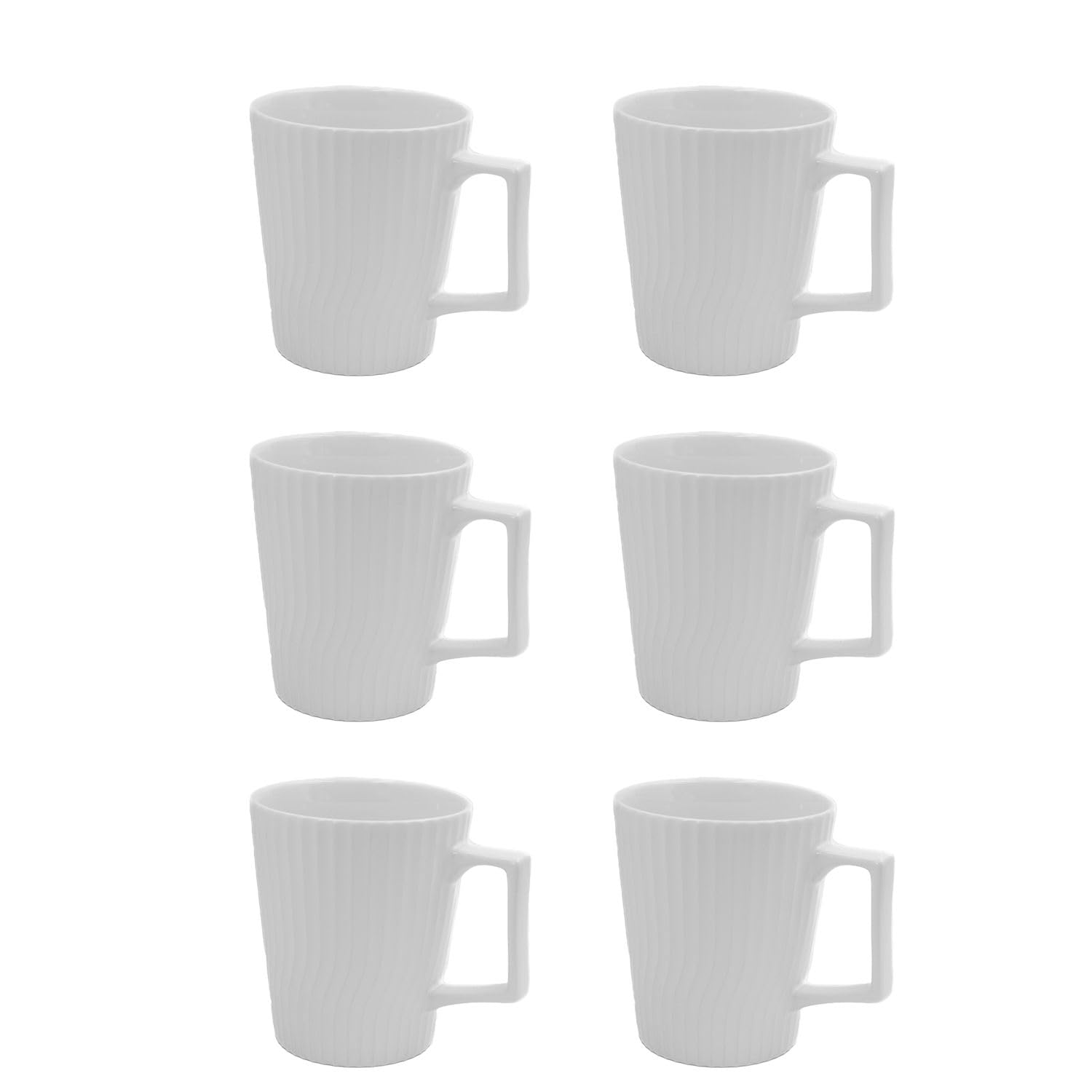 Intirilife Küche Kaffee Tasse Weiß 400 ml 1 Tasse gerillt