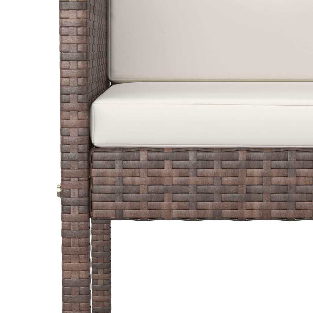 vidaXL Heim & Garten Gartenbar-Set 5-TLG Rattan Braun 70x70x110