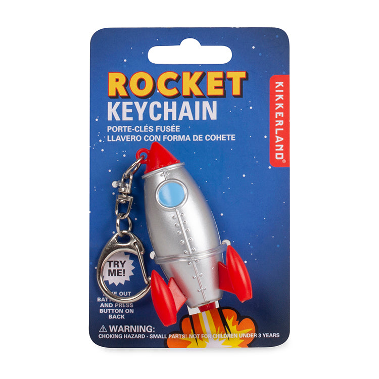 Kikkerland Rocket LED Sound Schlüsselanhänger Rakete Retro