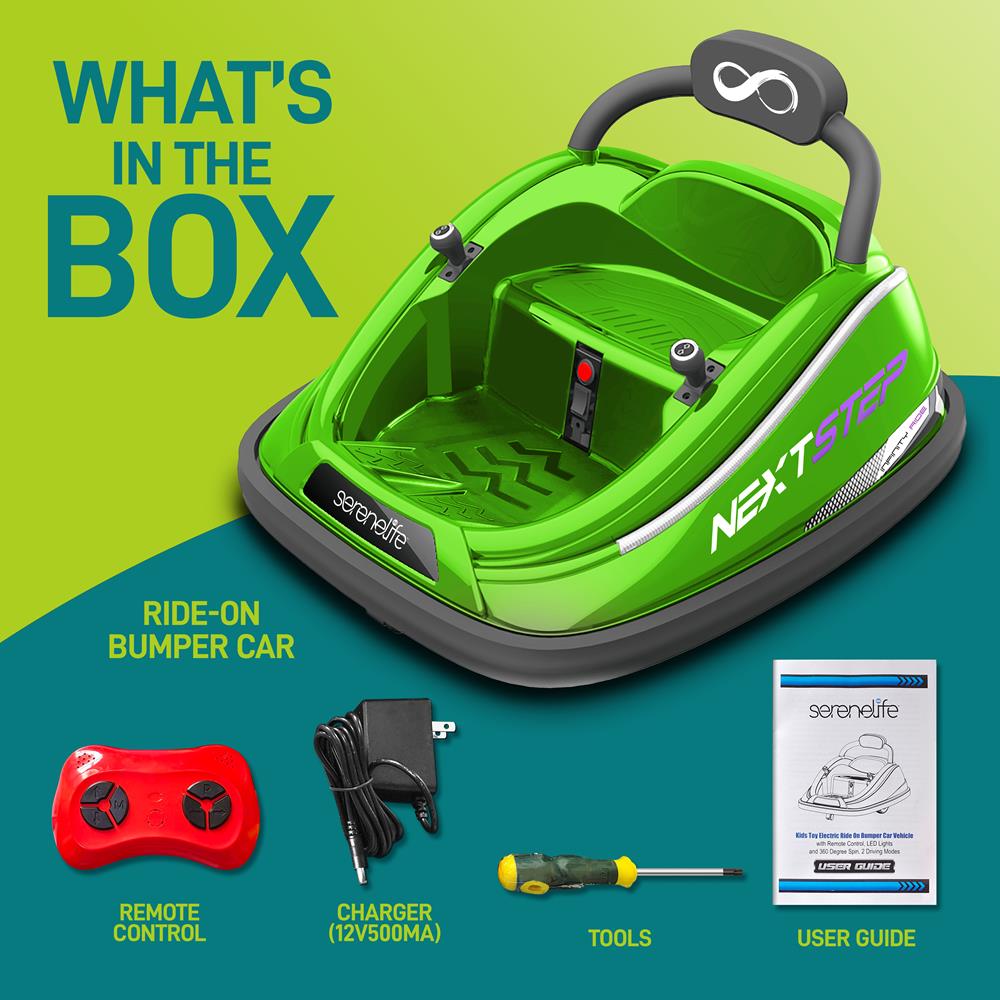 Serenelife Bumper Car Kinder Elektroauto Grün 360 Grad